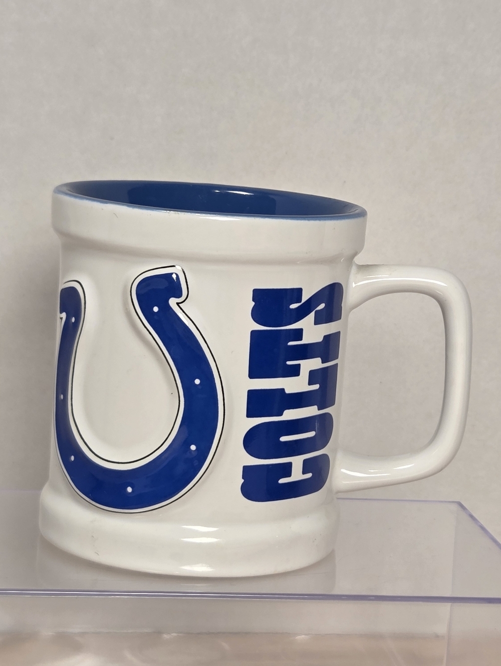 Colts Coffee Mug Blue White Horseshoe NFL Football Indianapolis Hot Chocolate